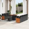 vidaXL Tuin Sofa Set 10 pcs Zwart en Bruin poly rattan