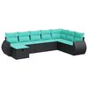 vidaXL 8-delige Loungeset met kussens poly rattan zwart