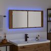 vidaXL LED Spiegelkast Artisan Eiken 100 x 12 x 45 cm Bewerkt hout