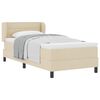 vidaXL Boxspringbed met hoofdeinde Cr&egrave;me 90 x 190 cm Stof
