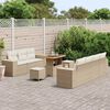 vidaXL Tuin Sofa Set met kussen 10 pcs Beige en Cr&egrave;me Poly Rattan