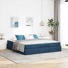 vidaXL Bedframe met matras met matras 2 pcs Blauw Stof