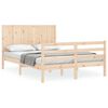 vidaXL Bedframe met hoofdbord massief hout