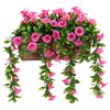 vidaXL Kunstbloemen paarsrood 55 x 20 x 55 cm PE en staal