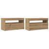 vidaXL Tv-meubels met LED 2 st bewerkt hout artisanaal eiken