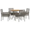 vidaXL Tuin eettafelset 5 st Grijs poly rattan