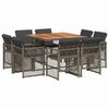 vidaXL 9-delige Tuinset met kussens poly rattan grijs
