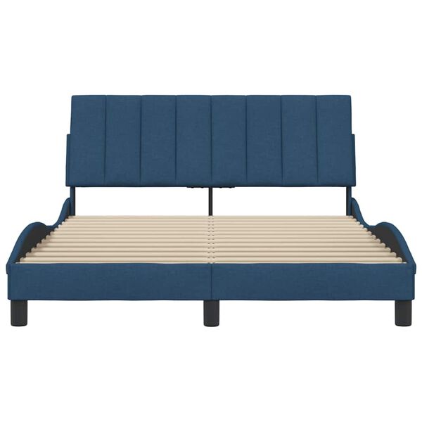 vidaXL Bedframe zonder matras "Hanko" stof blauw 140x200 cm