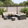 vidaXL Tuin Sofa Set met kussen met opslag 13 pcs Zwart en Cr&egrave;me