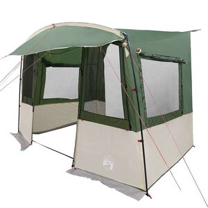 vidaXL Achterkleptent voor Caravan met dak Groen 352 x 250 x 240 cm