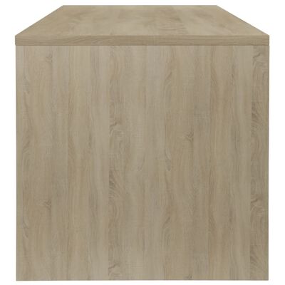 vidaXL Salontafel 100x40x40 cm bewerkt hout wit en sonoma eikenkleurig