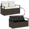 vidaXL Tuin Sofa Set met kussen 7 pcs Bruin en cr&egrave;me poly rattan