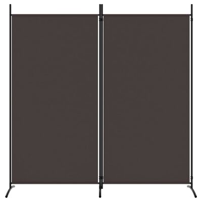 vidaXL Kamerscherm met 2 panelen 175x180 cm stof bruin, scheidingswand, decoratief scherm, kamerafscheiding, ruimteverdeler, woonkamerscherm
