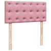 vidaXL Boxspring met matras fluweel roze 80x200 cm