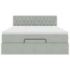 vidaXL Ottoman bed met matras en LED's 140x200cm fluweel lichtgrijs
