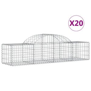 vidaXL Schanskorven 20 st gewelfd 200x50x40/60 cm ijzer