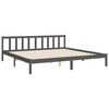 vidaXL Bedframe met hoofdbord massief hout grijs 200x200 cm