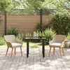 vidaXL Tuin eettafelset met kussen 3 pcs Beige poly rattan