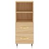 vidaXL Dressoir 34,5x34x90 cm bewerkt hout sonoma eiken