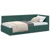 vidaXL Hoekbedframe met hoofdeinde Donkergroen 90 x 190 cm Fluweel