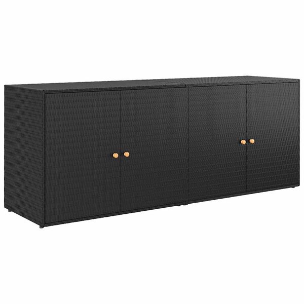 vidaXL Tuinkast Zwart 198x55,5x80 cm Poly Rattan