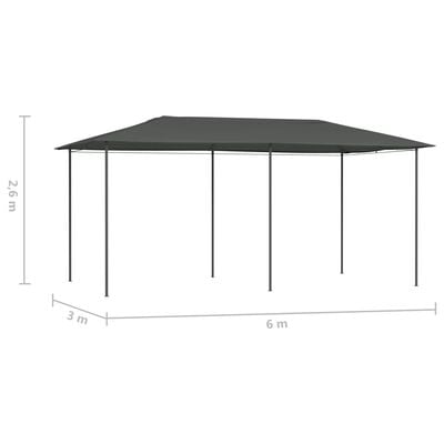 vidaXL Prieel 160 g/m² 3x6x2,6 m antracietkleurig