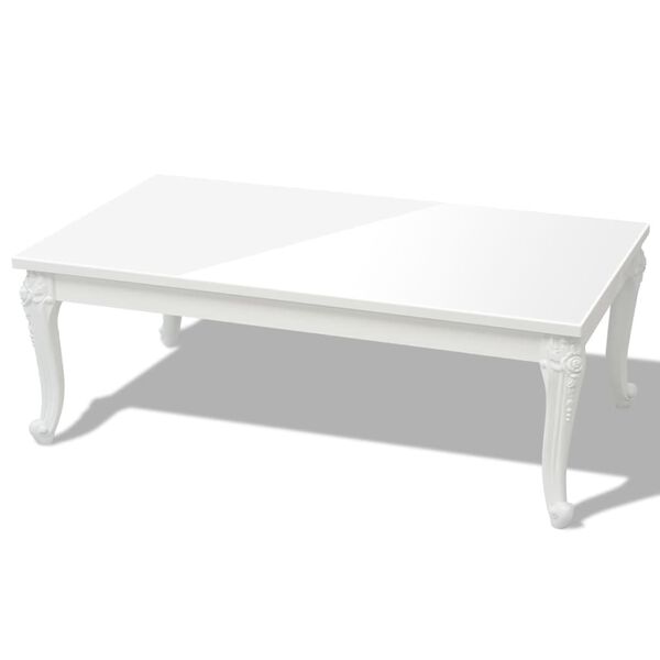 vidaXL Salontafel 115x65x42 cm hoogglans wit