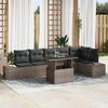 vidaXL Tuin Sofa Set met kussen met opslag 7 pcs Grijs poly rattan