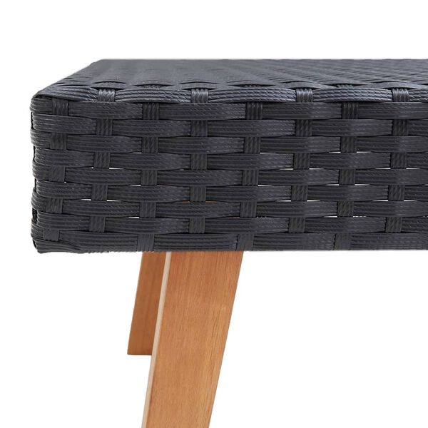 vidaXL Tuintafel poly rattan zwart