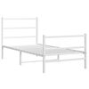vidaXL Bedframe met hoofd- en voeteneinde&nbsp;metaal wit 90x200 cm