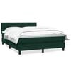 vidaXL Boxspring met matras fluweel donkergroen 160x220 cm