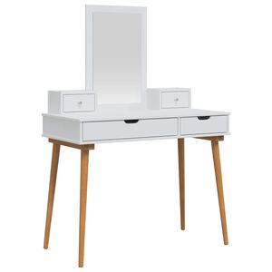 vidaXL Toilettafel Set FAUSKE 4 st Wit 100 x 50 x 143 cm