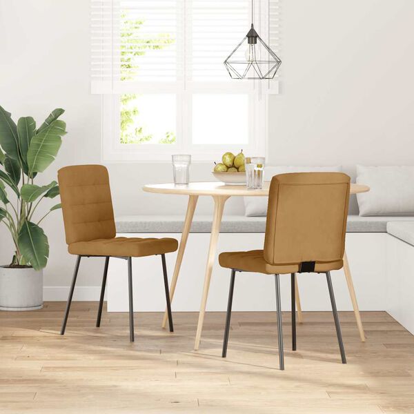 vidaXL Eetkamerstoelen 2 st fluweel bruin