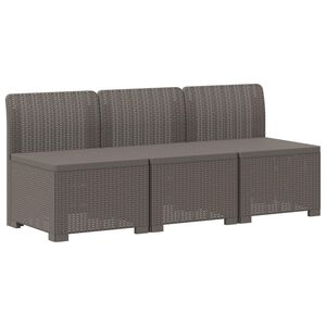 vidaXL 3-zits Tuinbank in Rattan Look 3-zits PP Lichtgrijs