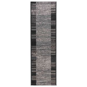 vidaXL Tapijtloper FLORNES Geweven Grijs Strepen 67 x 150 cm PP 7 mm