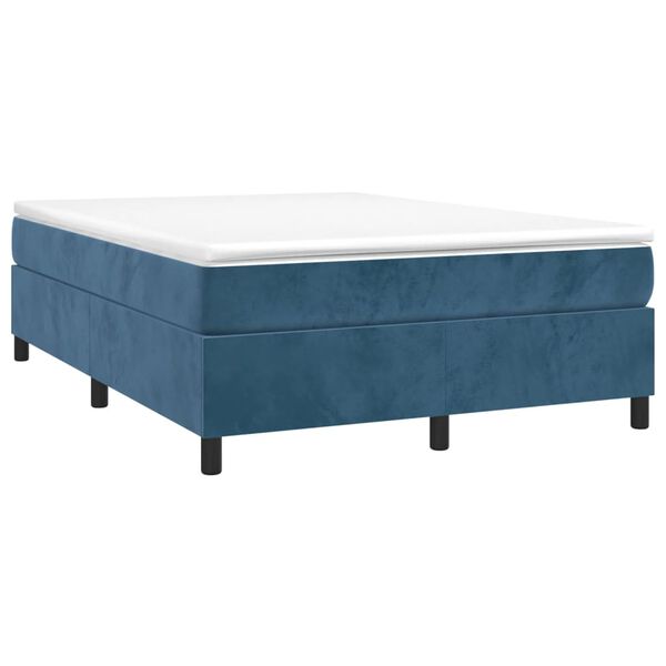 vidaXL Boxspring bed 140x190 cm fluweel donkerblauw