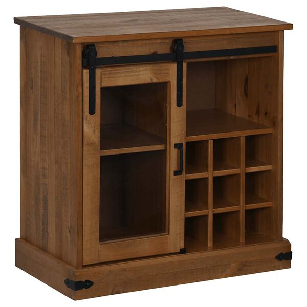 vidaXL Dressoir HALDEN met schuifdeur 80x40x80 cm massief hout