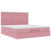 vidaXL Ottoman bed met matrassen 200x200cm fluweel roze