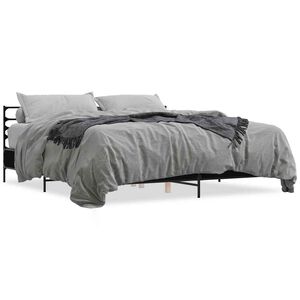 vidaXL Bedframe bewerkt hout metaal zwart 200x200 cm