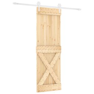 vidaXL Schuifdeur 80 x 210 cm Massief grenenhout Natuurlijk en Wit