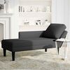 vidaXL Chaise longue met kussen en rechterarmleuning fluweel zwart