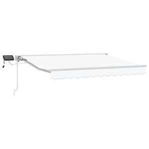 vidaXL Handmatige Luifelhouder met LED's Wit 2,5 x 2 m