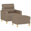 vidaXL Fauteuil met voetenbank 60 cm stof taupe