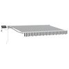 vidaXL Handmatige Luifelhouder met LED's Antraciet en Wit 3,5 x 2,5 m