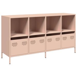 vidaXL Dressoir 135x39x73,5 cm koudgewalst staal roze