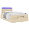 vidaXL Ottoman bed met matras en LED's 120x200cm stof cr&egrave;mekleurig