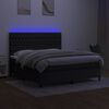 vidaXL Boxspring met matras en LED stof zwart 180x200 cm