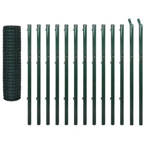 vidaXL Euro hek 25x1,7 m staal groen