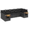 vidaXL 7-delige Loungeset met kussens poly rattan zwart