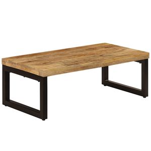 vidaXL Salontafel 100x50x35 cm massief mangohout en staal